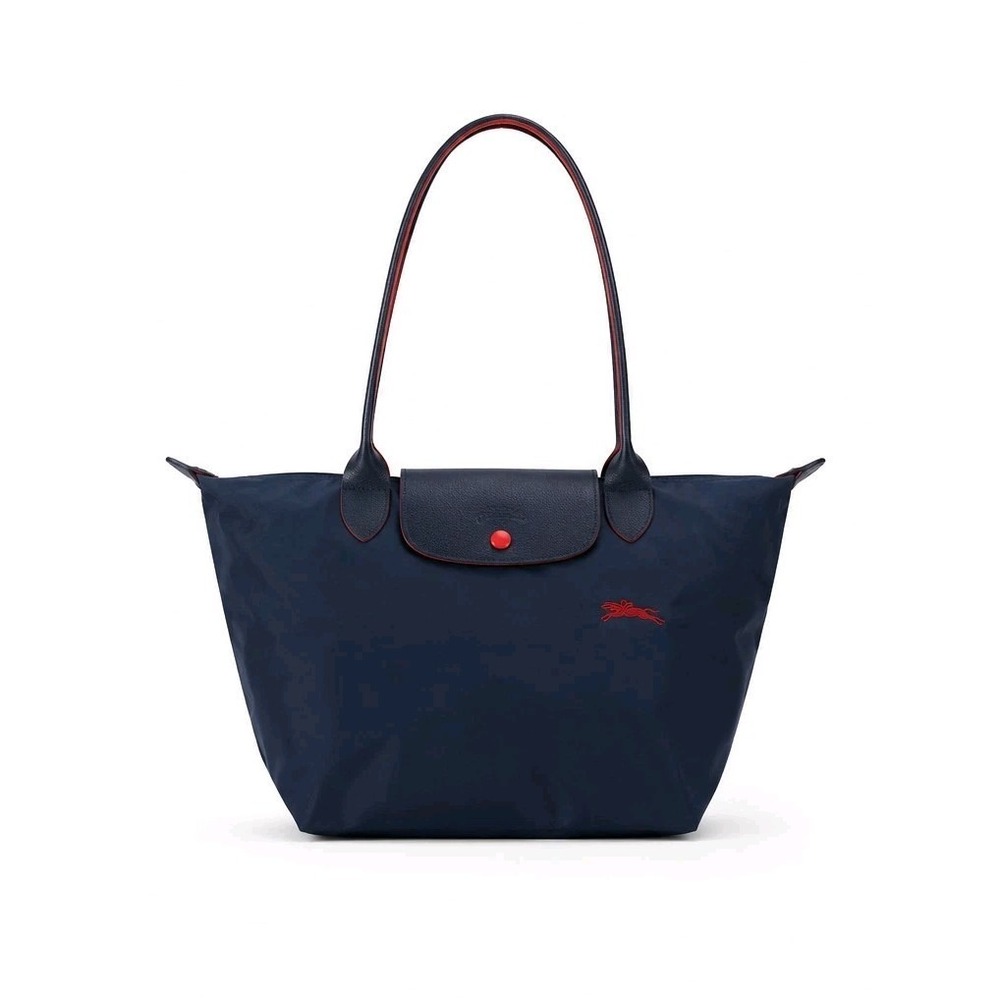 Longchamp Le Pliage Medium Shoulder Tote Bag - Navy/Red